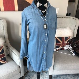 High & Low Denim Shirt Dress
